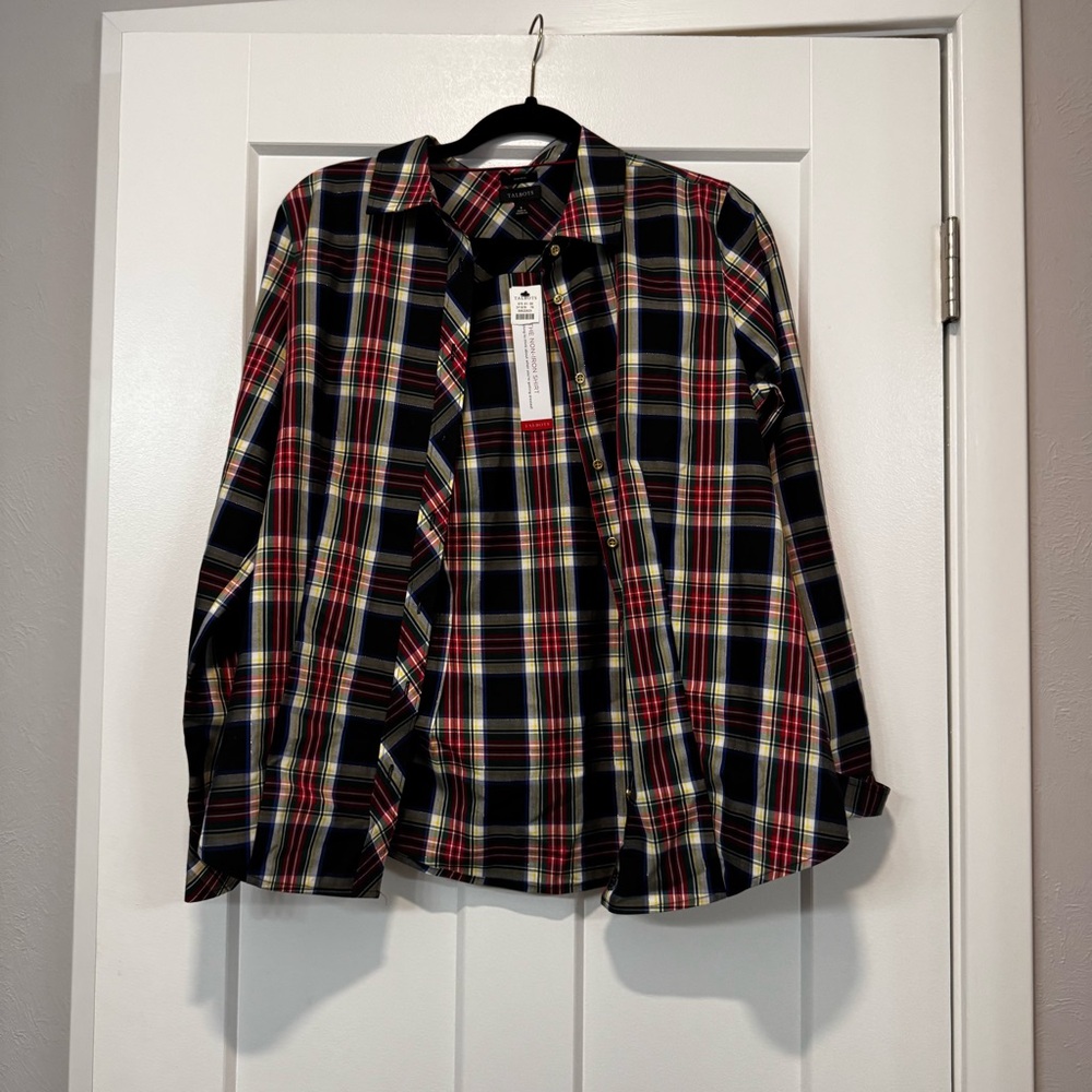 Plaid Button-Up Shirt